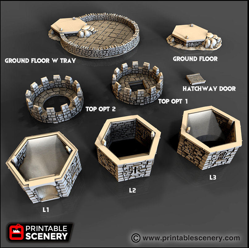 Winterdale Dice Tower - DnD, Pathfinder, 15mm, 28mm, 32mm, wargaming terrain, scatter scenery D&D medieval, accessories