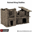 Ruined King Stables - King and Country, DnD, Pathfinder, 15mm, 28mm, 32mm, wargaming terrain, scatter scenery D&D medieval