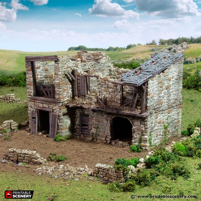Ruined King Stables - King and Country, DnD, Pathfinder, 15mm, 28mm, 32mm, wargaming terrain, scatter scenery D&D medieval
