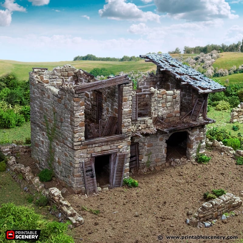 Ruined King Stables - King and Country, DnD, Pathfinder, 15mm, 28mm, 32mm, wargaming terrain, scatter scenery D&D medieval