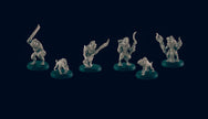 Gnoll Hunting Pack Mini Set - EC3D, DnD Monster | Archer, Melee 32mm | Pathfinder | Fantasy | Shaman | Wargaming | Frostgrave | Hyena | Set