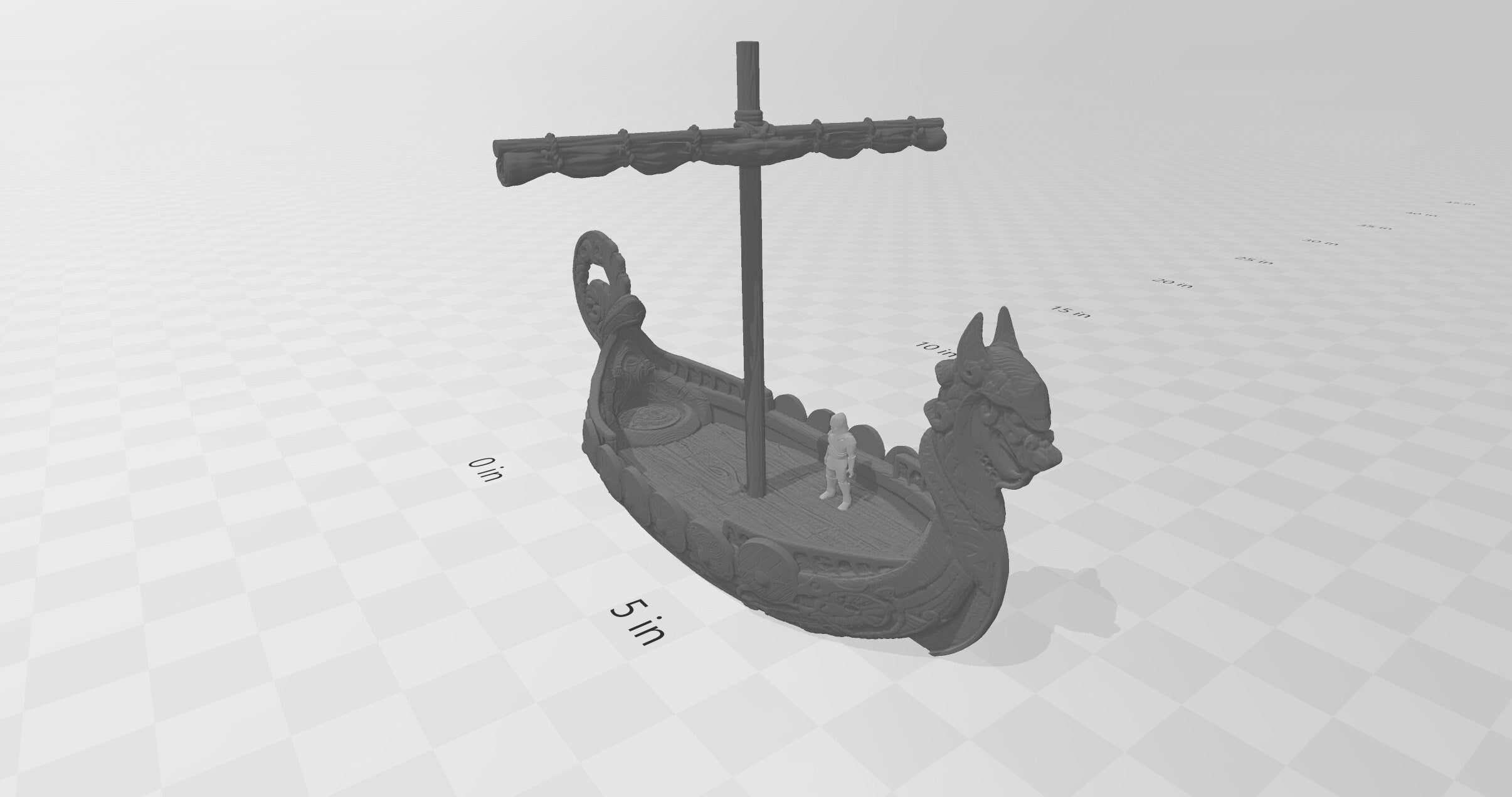 The Longship - Wilds of Wintertide - Heroes Hoard, DnD, Tabletop Terrain, Scatter Scenery, boat, ship, 32mm 28mm | Pathfinder 2E