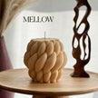 Large Knitted Soy Candle: Twisted Rope Coffee Table Decor