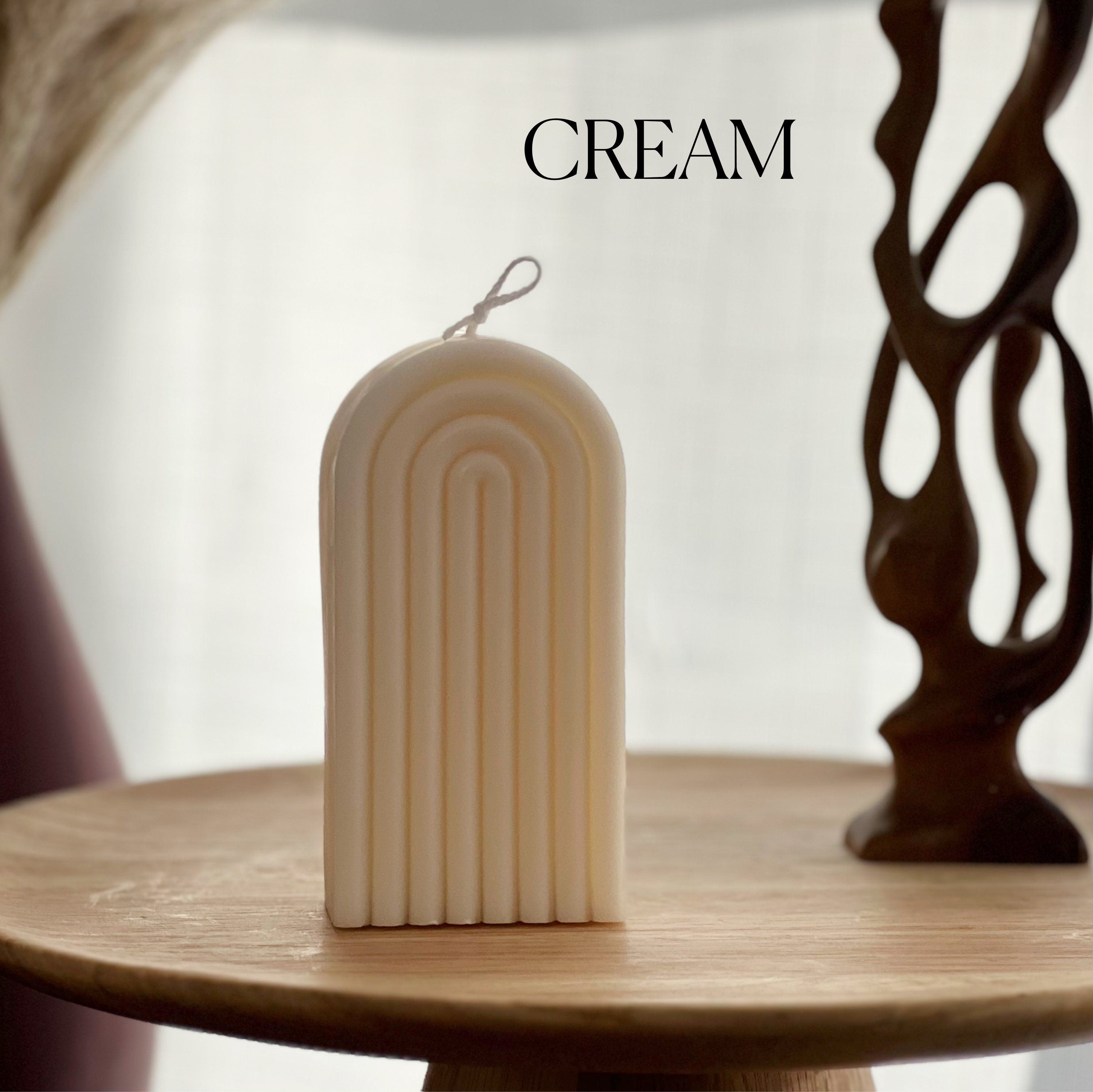 Arch Rainbow Soy Wax Candle: Decorative Vegan Pillar Candle