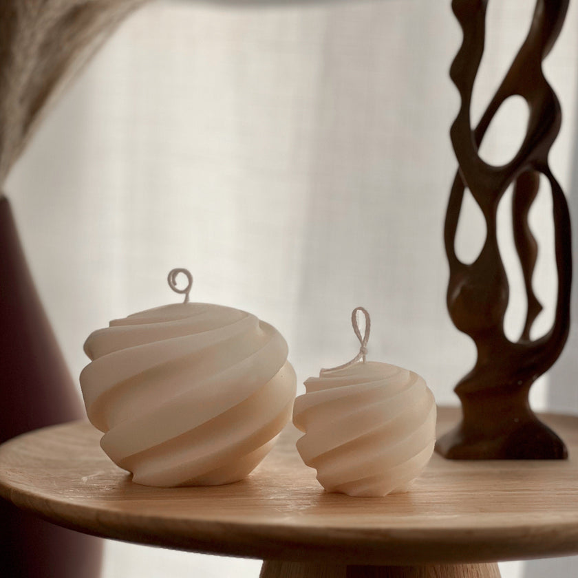 Swirl Ball Soy Wax Candle Set | Home Decor, Gift for Her