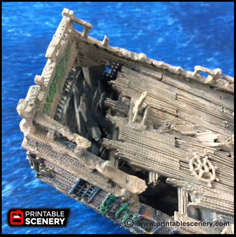The Wreck - The Lost Ships, DnD 5E, Pathfinder 2E 15mm, 28mm, 32mm, wargaming terrain, scatter scenery, D&D age of sail pirate