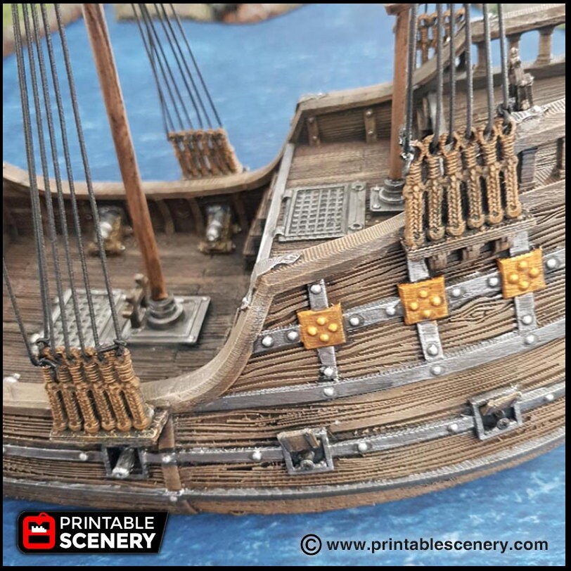 The Fluyt - The Lost Ships, DnD 5E, Pathfinder 2E 15mm 28mm 32mm, wargaming terrain, scatter scenery, D&D age of sail pirate