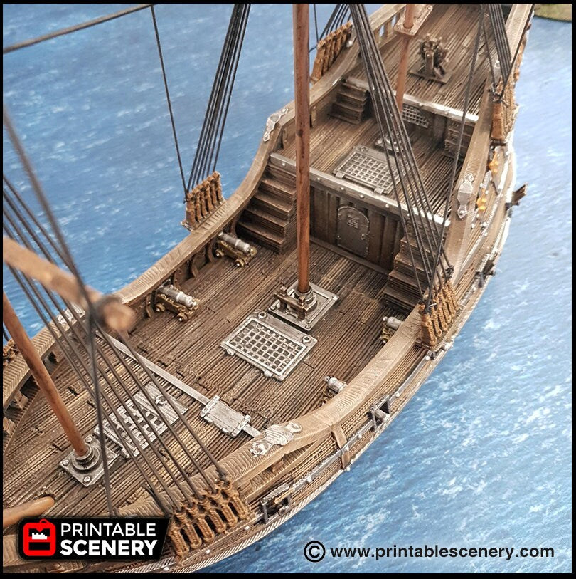 The Fluyt - The Lost Ships, DnD 5E, Pathfinder 2E 15mm 28mm 32mm, wargaming terrain, scatter scenery, D&D age of sail pirate