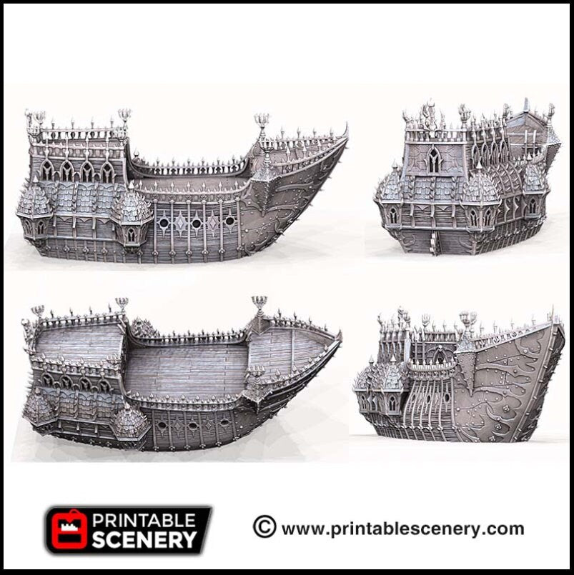 The Black Ship - The Lost Ships, DnD 5E, Pathfinder 2E 15mm 28mm 32mm, wargaming terrain, scatter scenery, D&D age of sail pirate