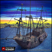 The Black Ship - The Lost Ships, DnD 5E, Pathfinder 2E 15mm 28mm 32mm, wargaming terrain, scatter scenery, D&D age of sail pirate