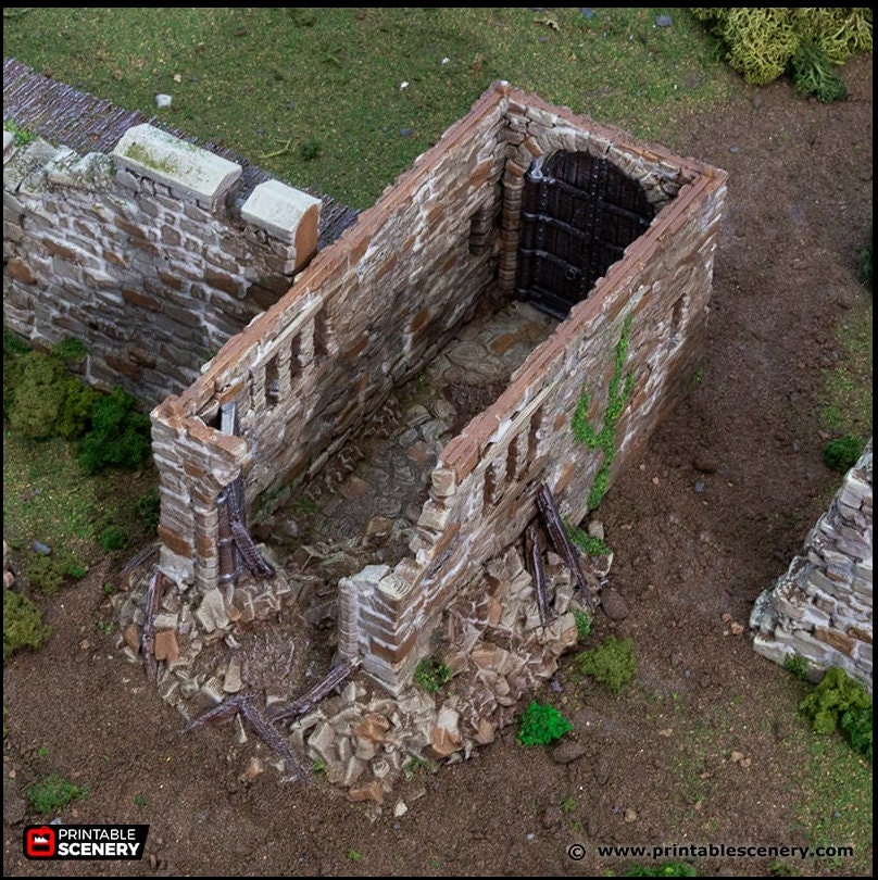 Ruined Kings Gate - King and Country, DnD, Pathfinder, 15mm, 28mm, 32mm, wargaming terrain, scatter scenery D&D medieval