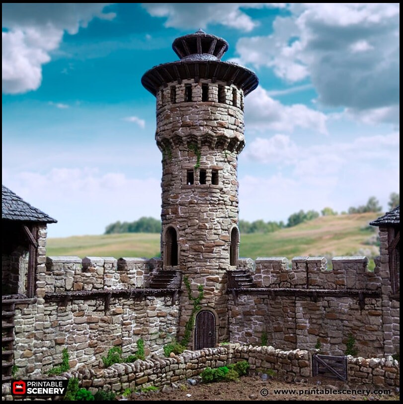 King's Round Tower - King and Country, DnD, Pathfinder, 15mm, 28mm, 32mm, wargaming terrain, scatter scenery D&D medieval castle