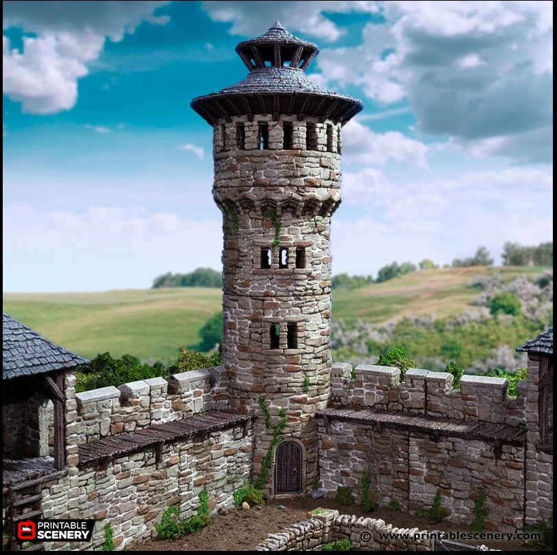 King's Round Tower - King and Country, DnD, Pathfinder, 15mm, 28mm, 32mm, wargaming terrain, scatter scenery D&D medieval castle