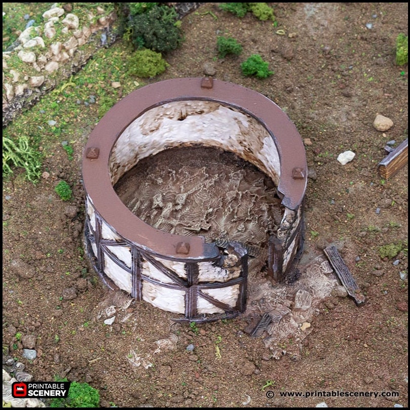 Ruined Small Round House - King and Country, DnD, Pathfinder, 15mm, 28mm, 32mm, wargaming terrain, scatter scenery D&D medieval