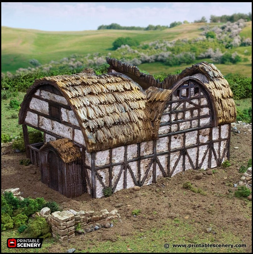 Ruined Country Stables - King and Country, DnD, Pathfinder, 15mm, 28mm, 32mm, wargaming terrain, scatter scenery D&D village