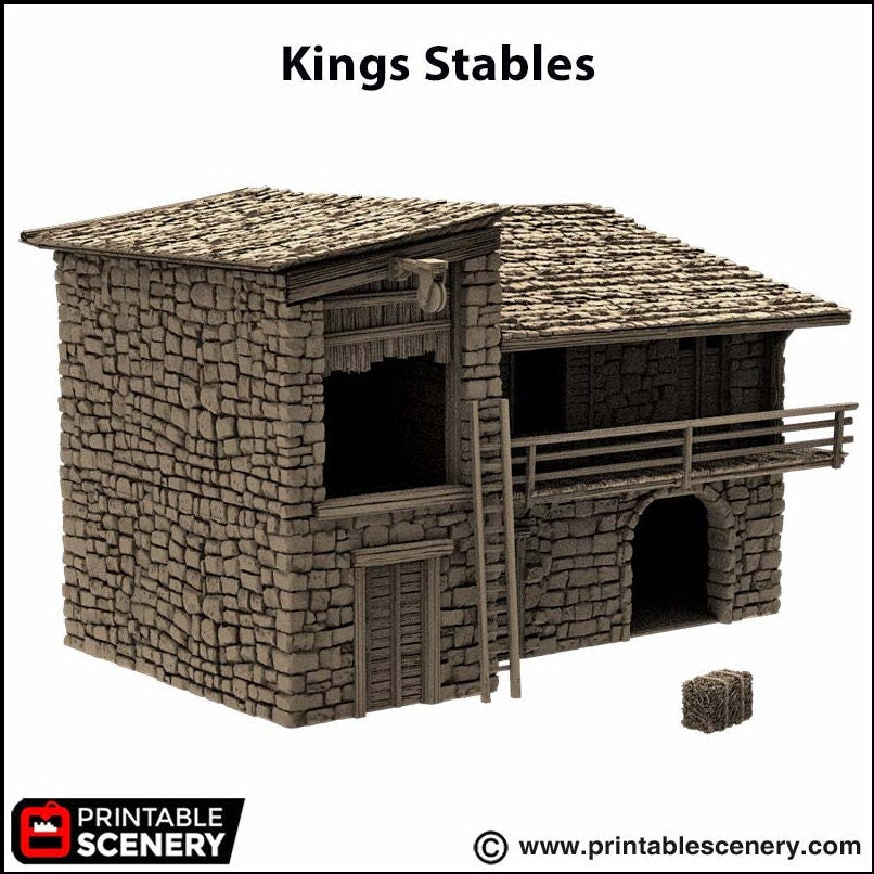 King Stables - King and Country, DnD, Pathfinder, 15mm, 28mm, 32mm, wargaming terrain, scatter scenery D&D medieval