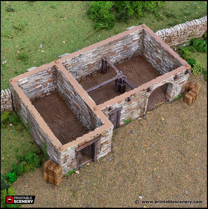 King Stables - King and Country, DnD, Pathfinder, 15mm, 28mm, 32mm, wargaming terrain, scatter scenery D&D medieval