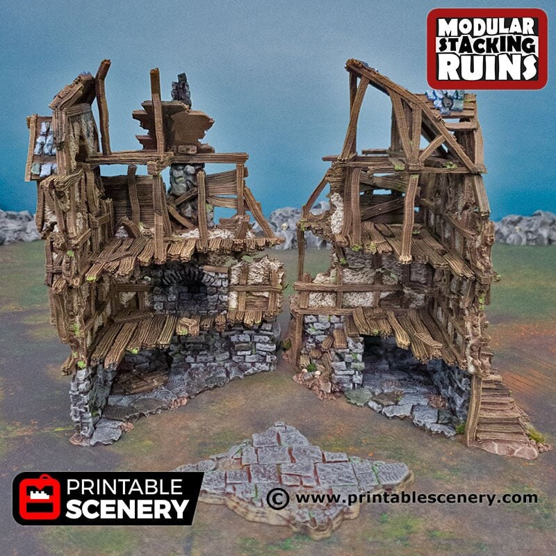 Mayor's Townhouse - Shadowfey Ruins, DnD, Pathfinder 15mm, 28mm, 32mm, wargaming scenery, bolt action, tabletop terrain, building