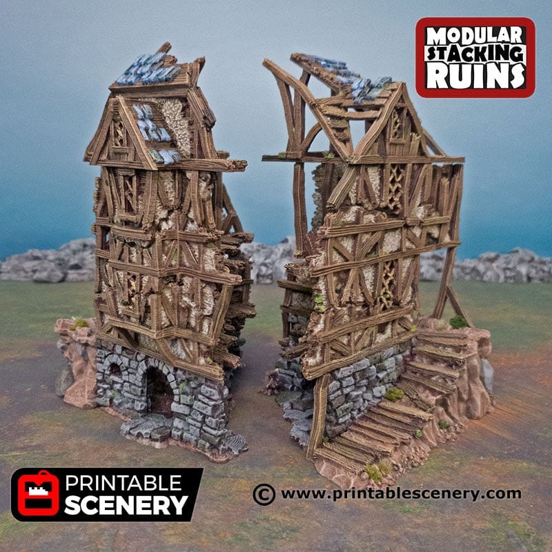 Mayor's Townhouse - Shadowfey Ruins, DnD, Pathfinder 15mm, 28mm, 32mm, wargaming scenery, bolt action, tabletop terrain, building