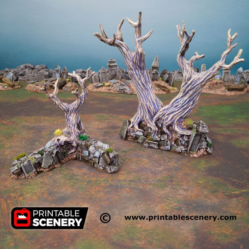 Hallowed Graveyard Walls - Shadowfey Ruins, DnD, Pathfinder 15mm, 28mm, 32mm, wargaming scenery, tabletop terrain, building