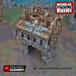 Ruined Gatehouse Entrance Gate - Shadowfey Ruins, DnD, Pathfinder 15mm, 28mm, 32mm, wargaming scenery, tabletop terrain, building