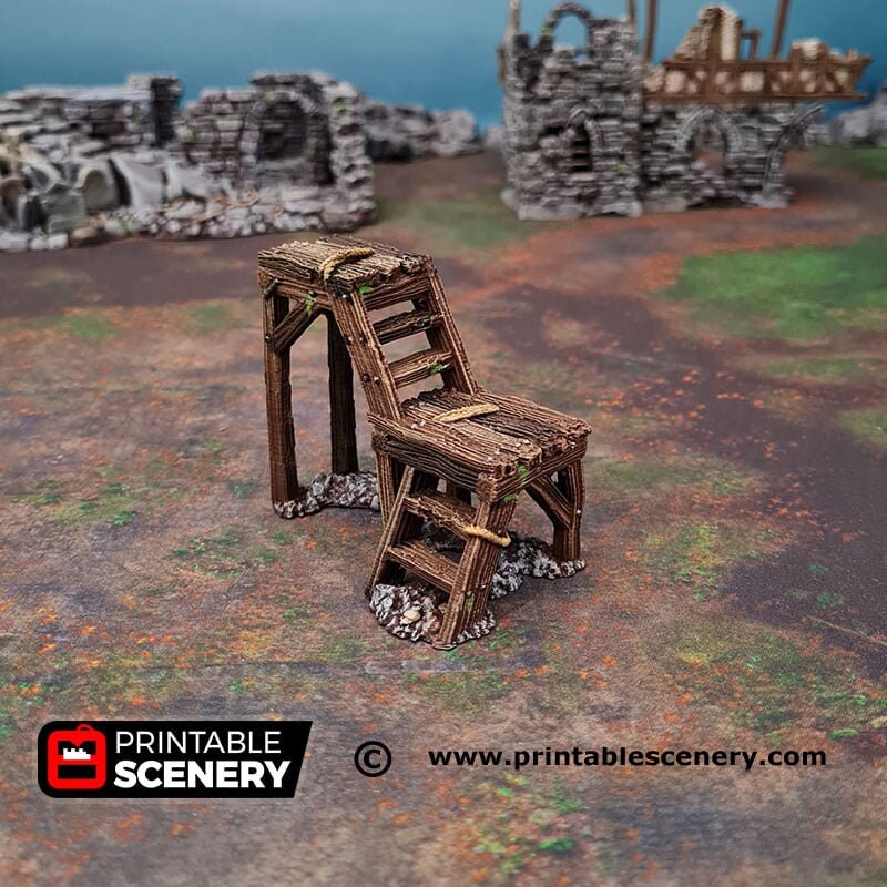 Gallows Square - Shadowfey Ruins, DnD, Pathfinder 15mm, 28mm, 32mm, wargaming scenery, tabletop terrain, building, scatter