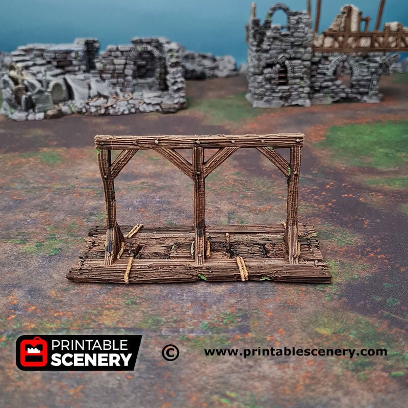 Gallows Square - Shadowfey Ruins, DnD, Pathfinder 15mm, 28mm, 32mm, wargaming scenery, tabletop terrain, building, scatter