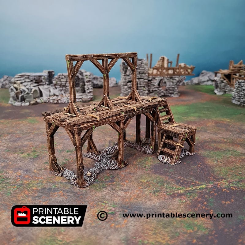 Gallows Square - Shadowfey Ruins, DnD, Pathfinder 15mm, 28mm, 32mm, wargaming scenery, tabletop terrain, building, scatter