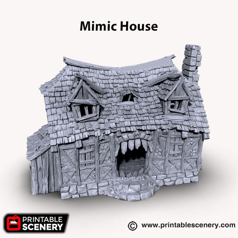 Mimic House - Shadowfey Ruins, DnD, Pathfinder 15mm, 28mm, 32mm, wargaming terrain, haunted, scatter, building, medieval