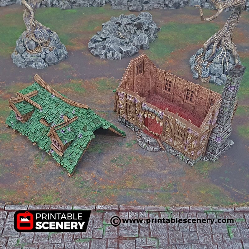 Mimic House - Shadowfey Ruins, DnD, Pathfinder 15mm, 28mm, 32mm, wargaming terrain, haunted, scatter, building, medieval