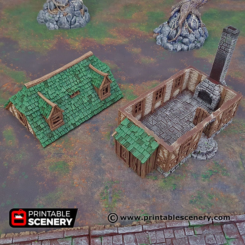 Perfectly Normal House - Shadowfey Ruins, DnD, Pathfinder 15mm, 28mm, 32mm, wargaming terrain scatter, building, medieval