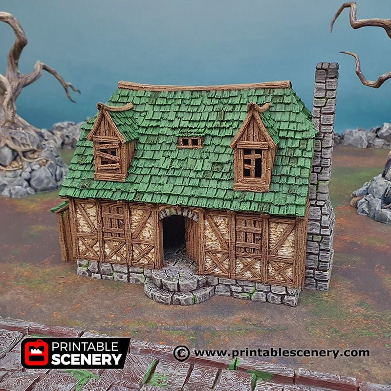 Perfectly Normal House - Shadowfey Ruins, DnD, Pathfinder 15mm, 28mm, 32mm, wargaming terrain scatter, building, medieval