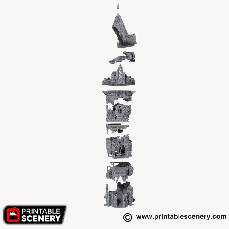 Tower of Insanity - Shadowfey Ruins, DnD, Pathfinder 15mm, 28mm, 32mm, wargaming scenery, tabletop terrain, building
