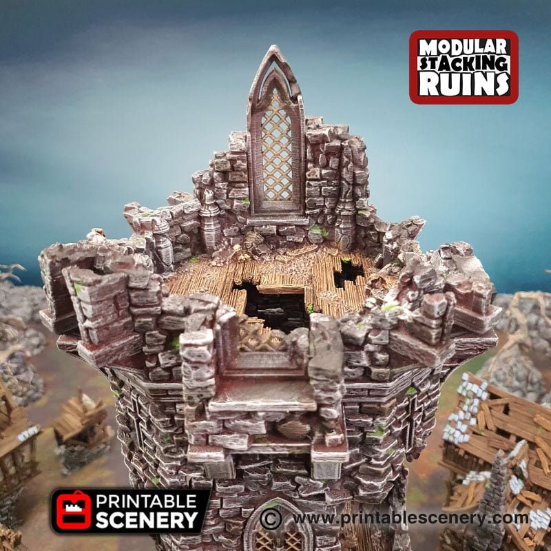 Tower of Insanity - Shadowfey Ruins, DnD, Pathfinder 15mm, 28mm, 32mm, wargaming scenery, tabletop terrain, building