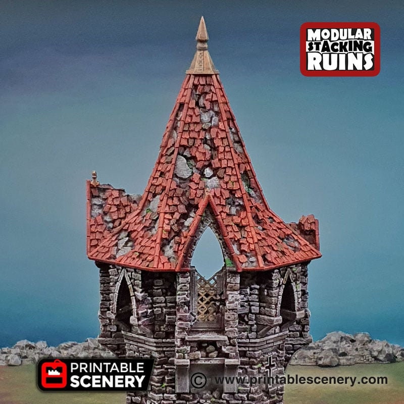 Tower of Insanity - Shadowfey Ruins, DnD, Pathfinder 15mm, 28mm, 32mm, wargaming scenery, tabletop terrain, building