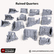 Ruined Quarter - Shadowfey Ruins, DnD, Pathfinder, modular, 15mm, 28mm, 32mm, wargaming scenery, belltower, building, D&D