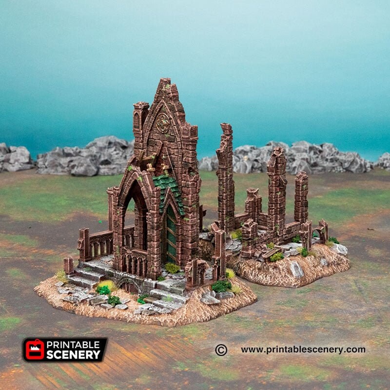 Hallowed Mausoleums - Shadowfey Ruins, DnD, Pathfinder, modular, 15mm, 28mm, 32mm, wargaming scenery, graveyard, cemetery, D&D