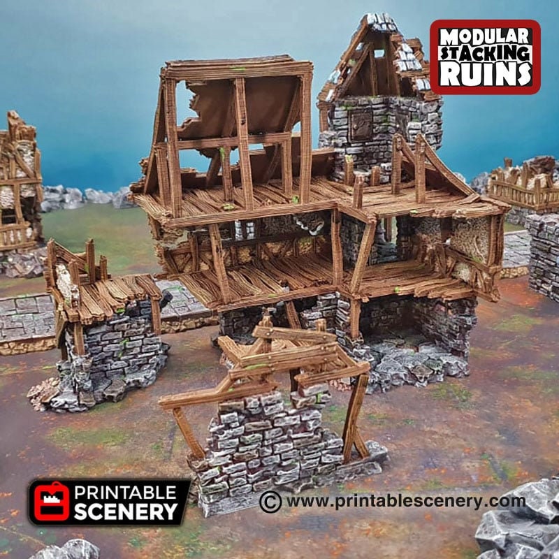 Burgomaster’s Office - Shadowfey Ruins, DnD, Pathfinder 15mm, 28mm, 32mm, wargaming terrain, modular building, D&D bolt action