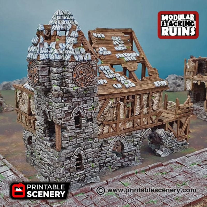 Burgomaster’s Office - Shadowfey Ruins, DnD, Pathfinder 15mm, 28mm, 32mm, wargaming terrain, modular building, D&D bolt action