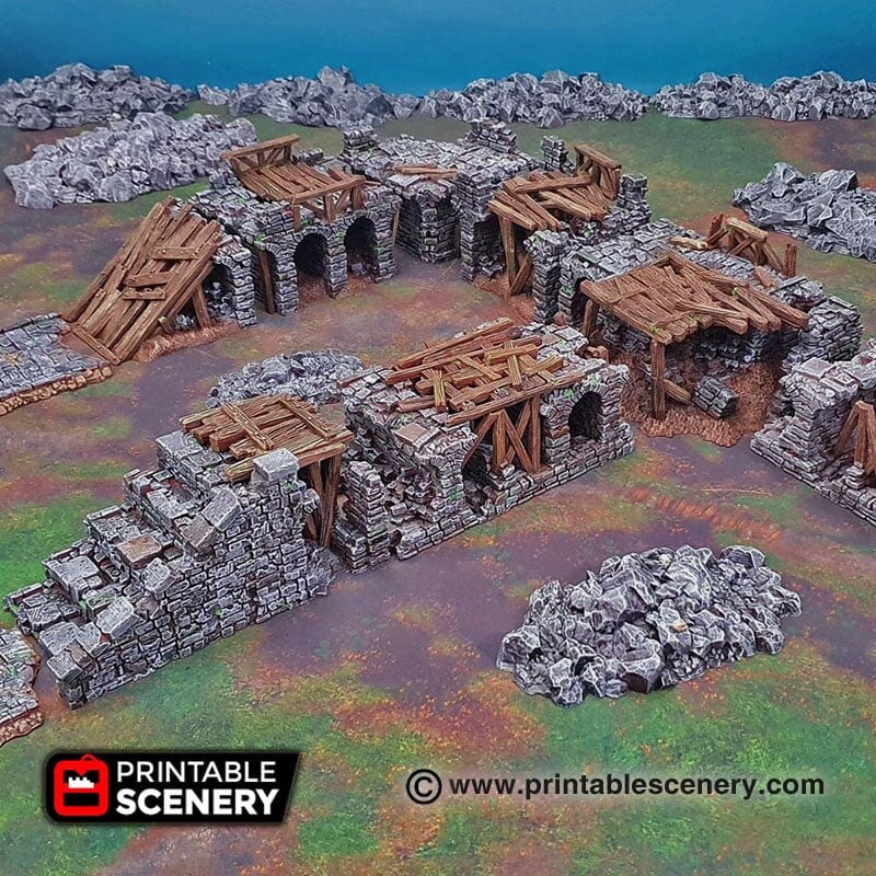 Ruined Bridge Spans - Shadowfey Ruins, DnD, Pathfinder, 15mm, 28mm, 32mm, wargaming terrain, scatter, causeway, D&D, scenery
