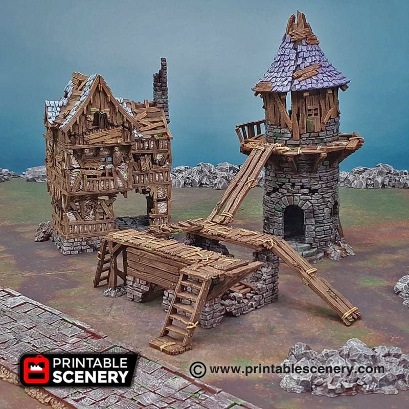 Gangways, Stairs and Ladders - Shadowfey Ruins, DnD, Pathfinder, 15mm, 28mm, 32mm, wargaming terrain, scatter, D&D, scenery