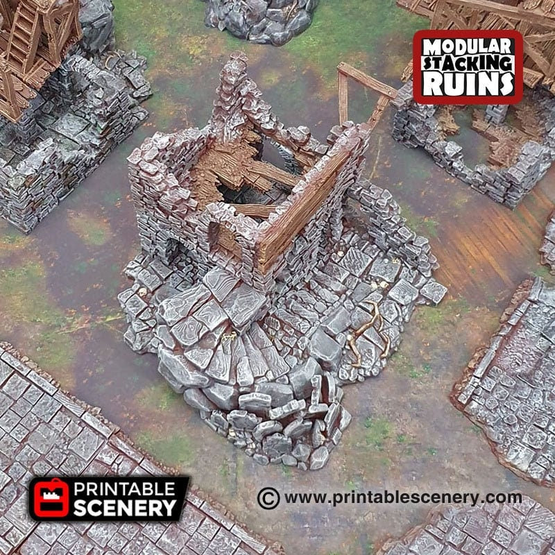 Rickety Lodgings - Shadowfey Ruins, DnD, Pathfinder 15mm, 28mm, 32mm, wargaming terrain, modular building, D&D bolt action