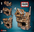 Squatter Townhouse - Shadowfey Ruins, DnD, Pathfinder 15mm, 28mm, 32mm, wargaming terrain, modular building, D&D bolt action