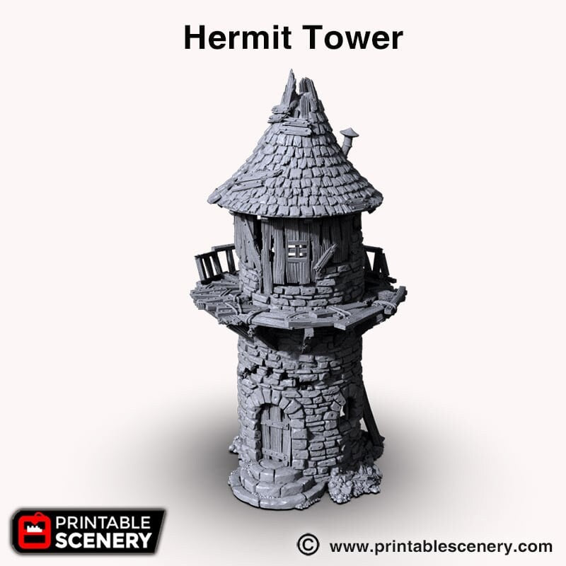 Hermit's Tower - Shadowfey Ruins, DnD, Pathfinder 15mm, 28mm, 32mm, wargaming terrain, modular building, D&D bolt action, wizard