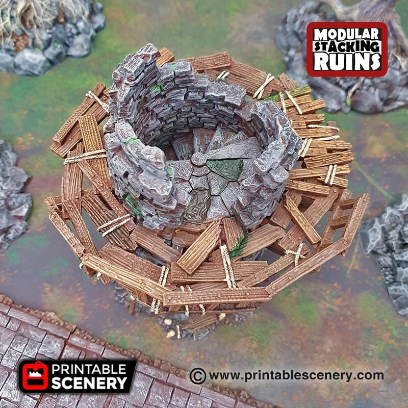 Hermit's Tower - Shadowfey Ruins, DnD, Pathfinder 15mm, 28mm, 32mm, wargaming terrain, modular building, D&D bolt action, wizard