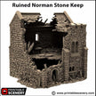Ruined Norman Keep - King and Country, DnD, Pathfinder, 15mm, 28mm, 32mm, wargaming terrain, scatter scenery D&D medieval castle