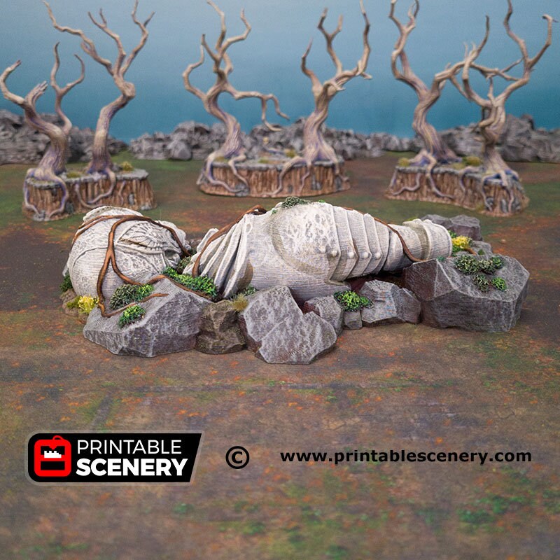 Giant Statue - Shadowfey Wilds, DnD 5E, Pathfinder 2E 15mm, 28mm, 32mm, wargaming terrain, scatter scenery, D&D bolt action,
