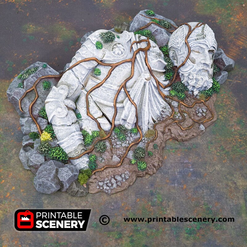Giant Statue - Shadowfey Wilds, DnD 5E, Pathfinder 2E 15mm, 28mm, 32mm, wargaming terrain, scatter scenery, D&D bolt action,