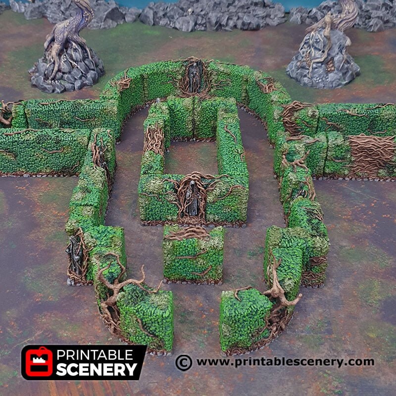 Hedge Maze - Shadowfey Wilds, DnD 5E, Pathfinder 2E 15mm, 28mm, 32mm, wargaming terrain, scatter scenery, D&D bolt action