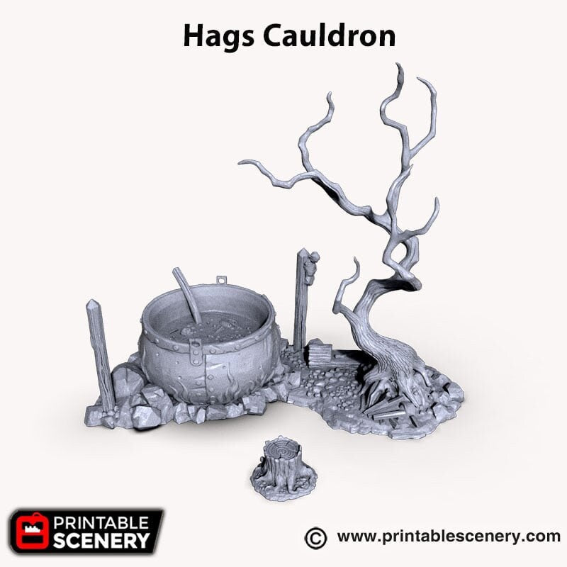 Hag's Cauldron - Shadowfey Wilds, DnD 5E, Pathfinder 2E 15mm, 28mm, 32mm, wargaming terrain, scatter scenery, D&D bolt action
